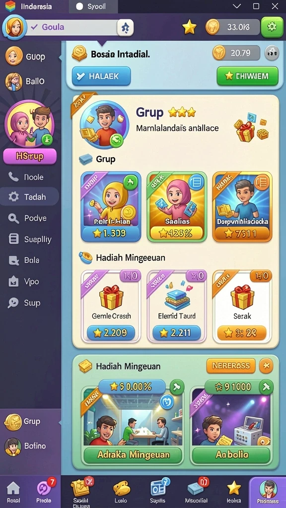 Berbagai mode permainan yang menantang dan seru.