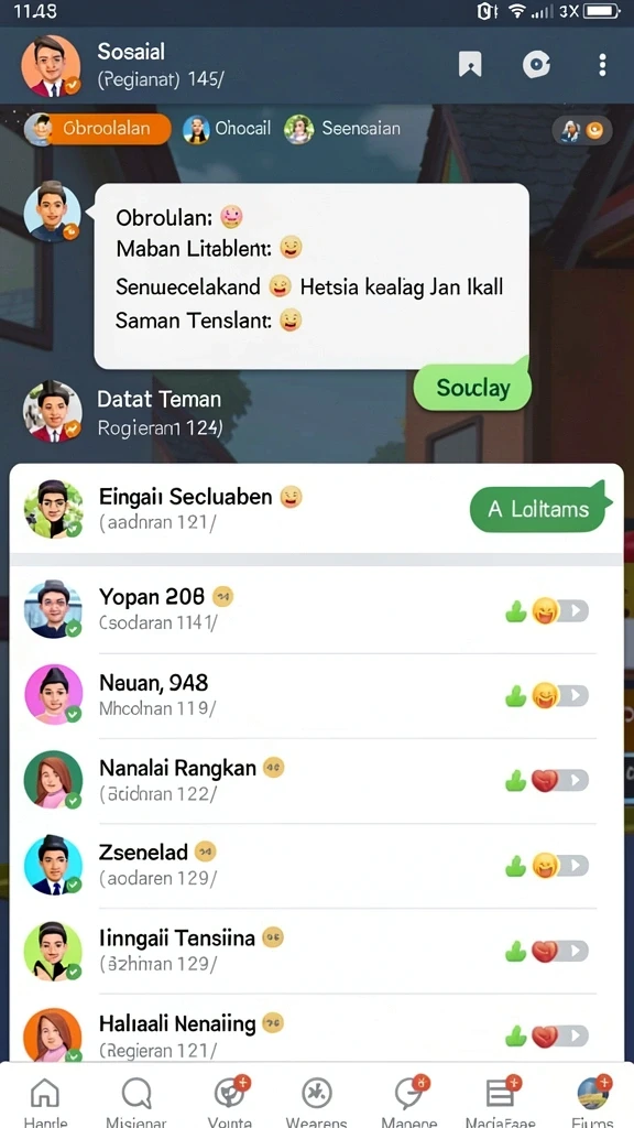 Pengguna sedang bertarung melawan musuh yang kuat di level menengah.