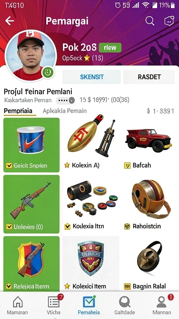 Beragam permainan judi online yang tersedia.