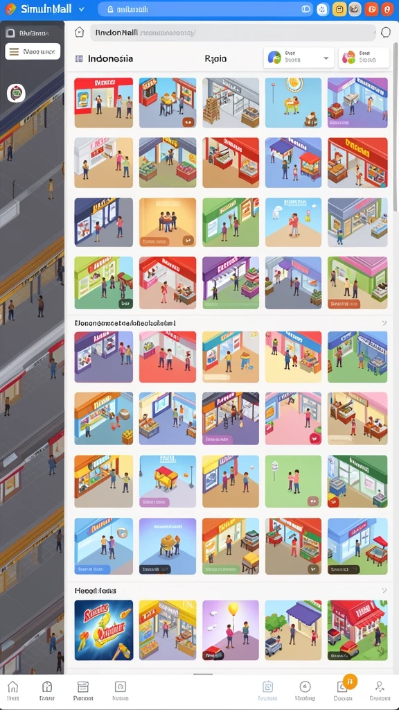 Screenshot menunjukkan tema permainan yang berwarna-warni.