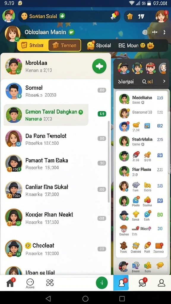 Fitur sosial yang memungkinkan interaksi antar pemain.